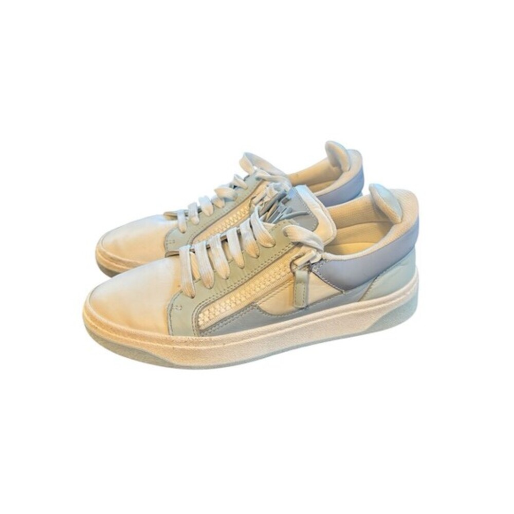 Giuseppe Zanotti Low‎ Top Blue White Leather Sneaker Size 38